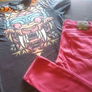 Levi 511/ True Religion shirt